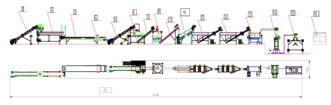 Wasted Used PP HDPE LLDPE Film Scrap PVC Pipe Pet Bottle ABS Car Bump Shredding Crushing Washing Drying Granulating Recycling Pellet Granule Making Machines